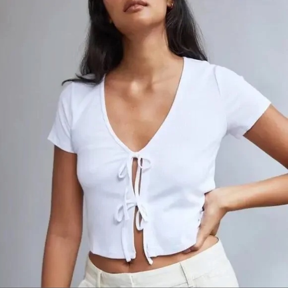 Wilfred Tops - Wilfred White Tie-Front Top